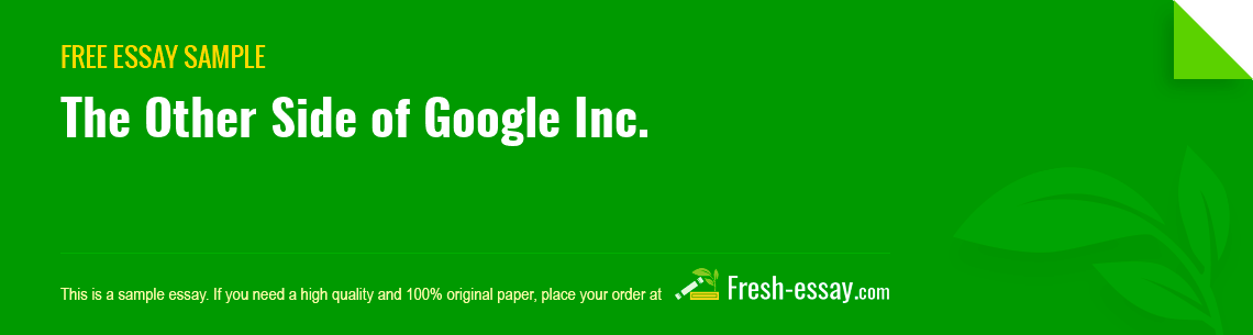 Free «The Other Side of Google Inc.» Essay Sample